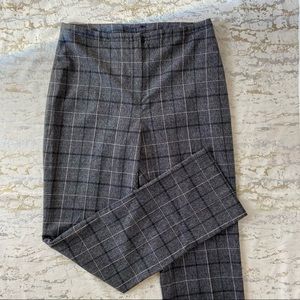 T Tahari Plaid 90s Check High Rise Boot Cut Pants